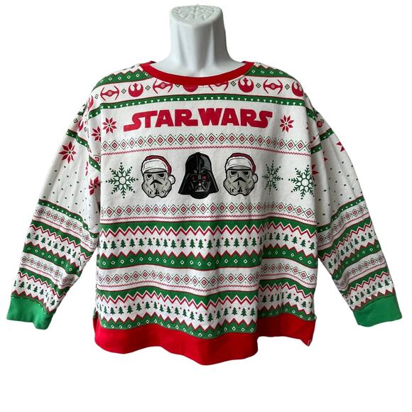 Star Wars Darth Vader and Storm Trooper Santa Ugly Christmas Sweatshirt Size 2XL - Picture 1 of 6